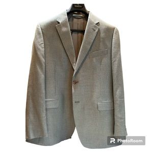 Lauren Ralph Lauren Mens 44R Beige Check Silk Wool Blazer Sport Coat Suit Jacket